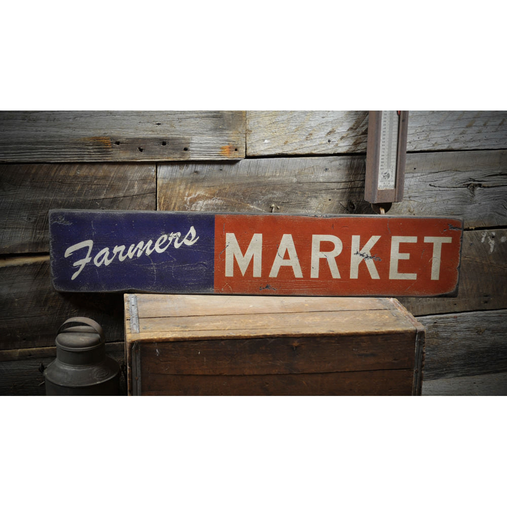Farmers Market Vintage Wood Sign