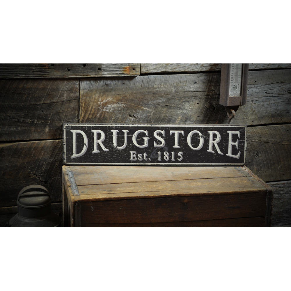 Drugstore Vintage Wood Sign