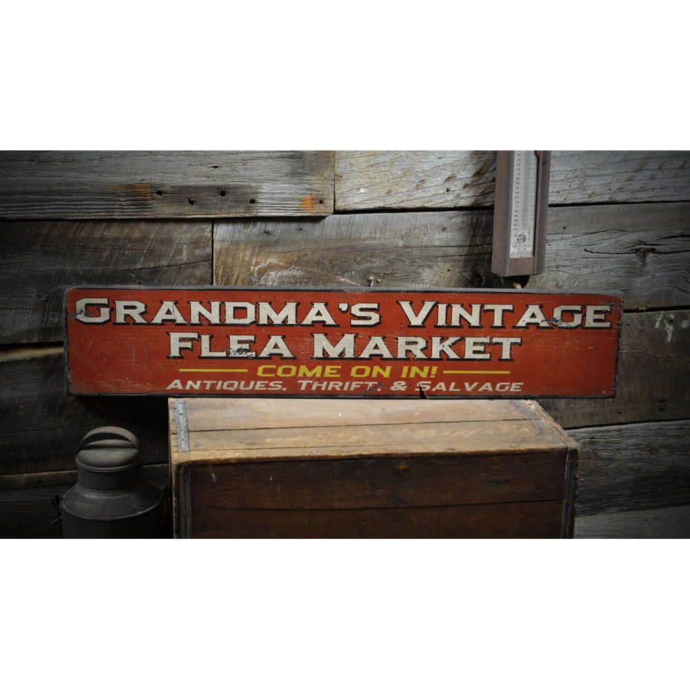 Flea Market Vintage Wood Sign