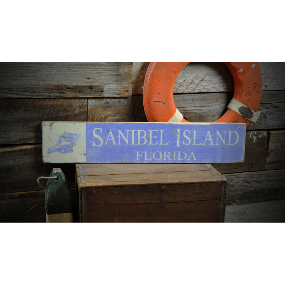 Sanibel Island Beach Vintage Wood Sign