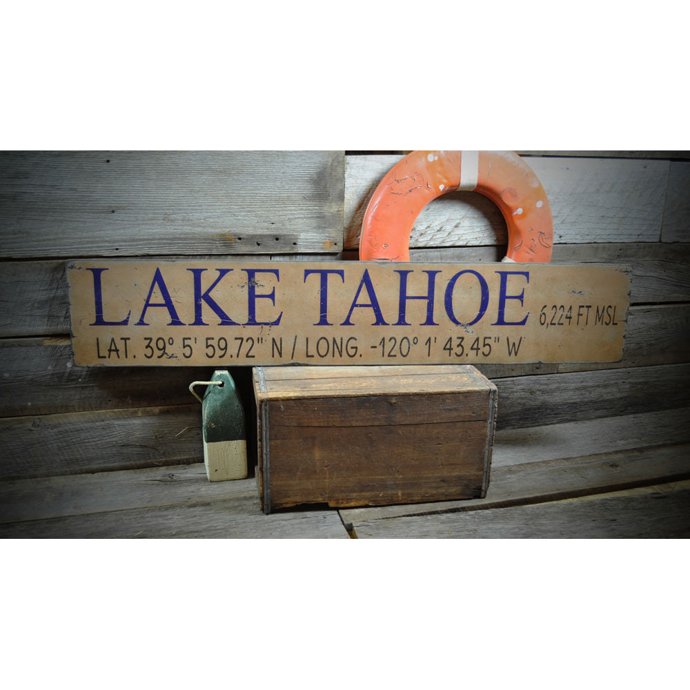 Lake Tahoe Vintage Wood Sign