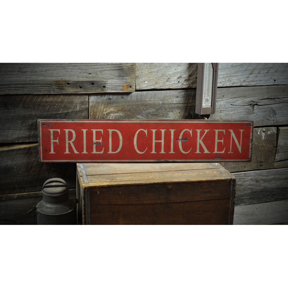 Primitive Fried Chicken Vintage Wood Sign