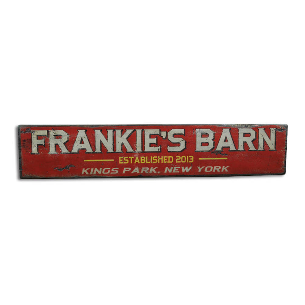 Barn City State Vintage Wood Sign