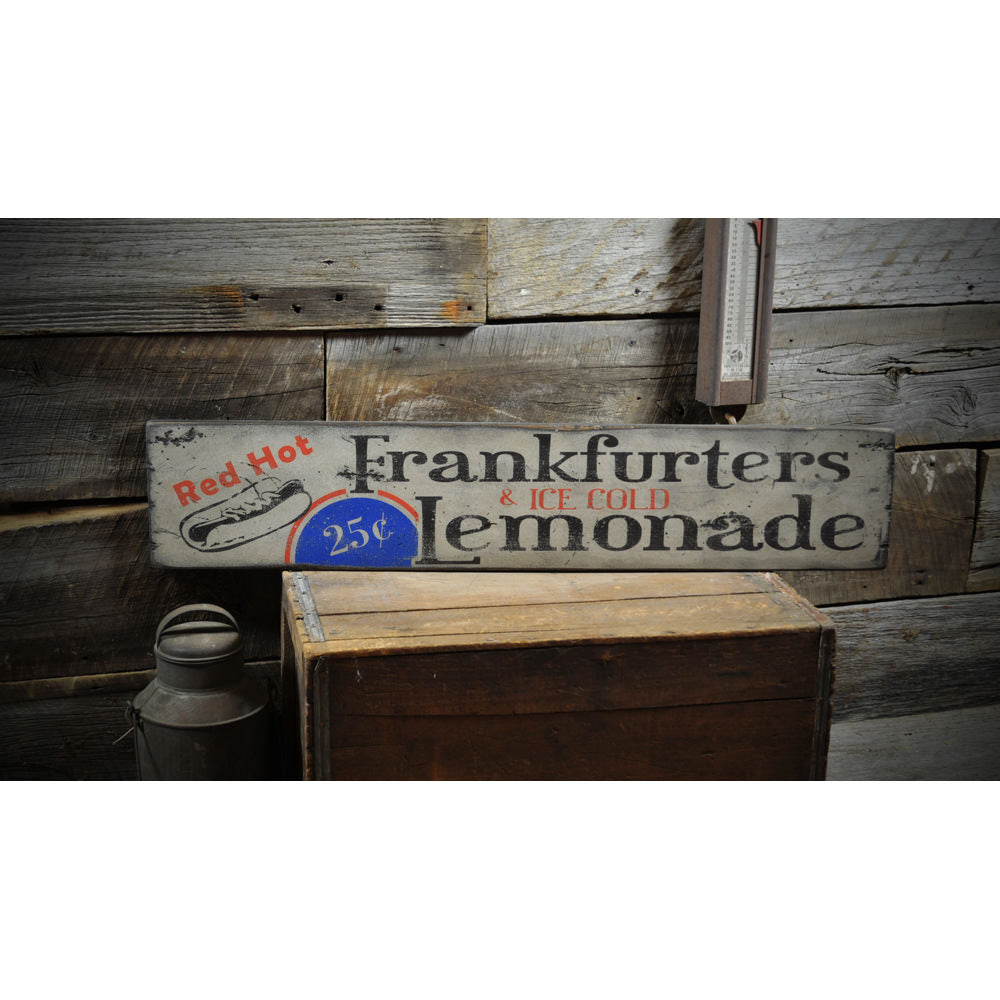 Frankfurters & Lemonade Vintage Wood Sign