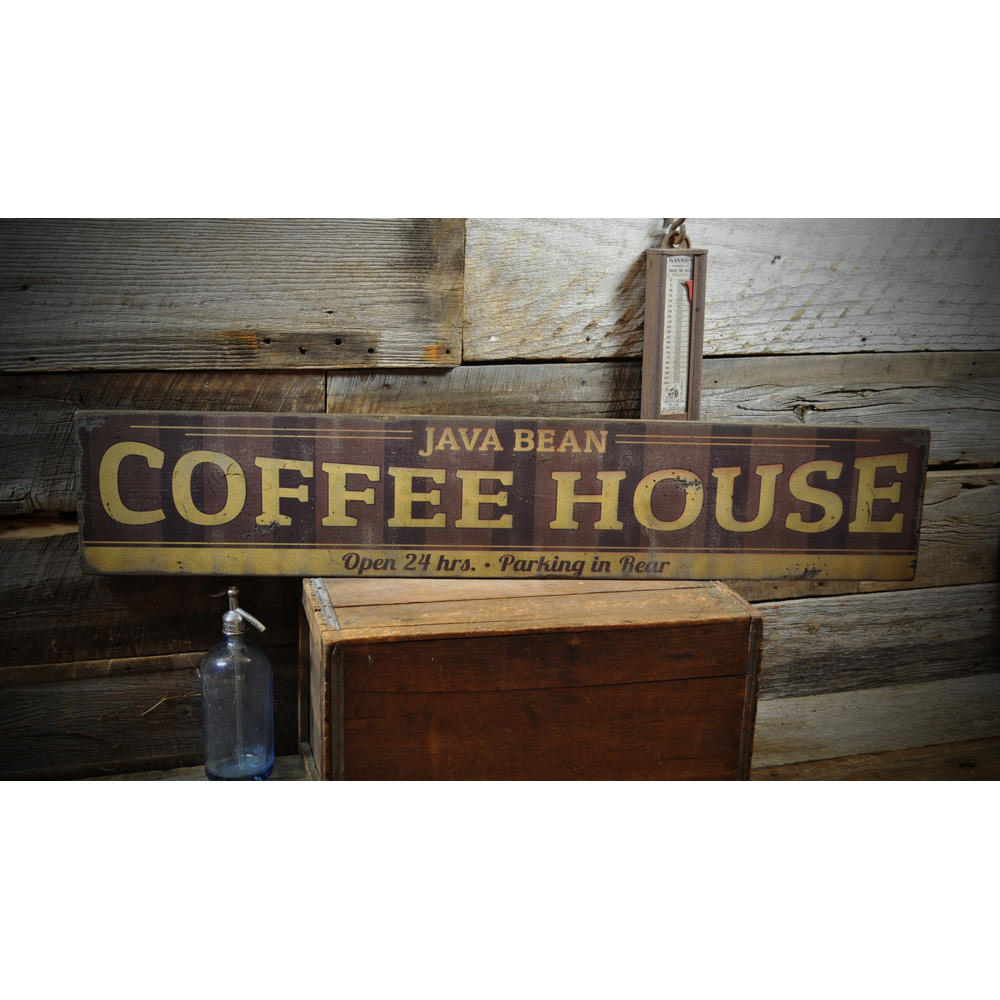 Coffehouse Vintage Wood Sign
