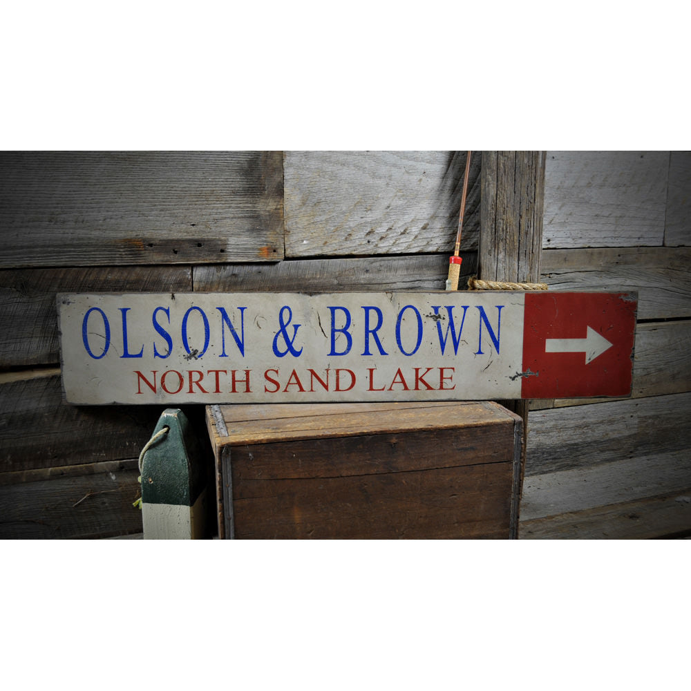 Business Arrow Vintage Wood Sign