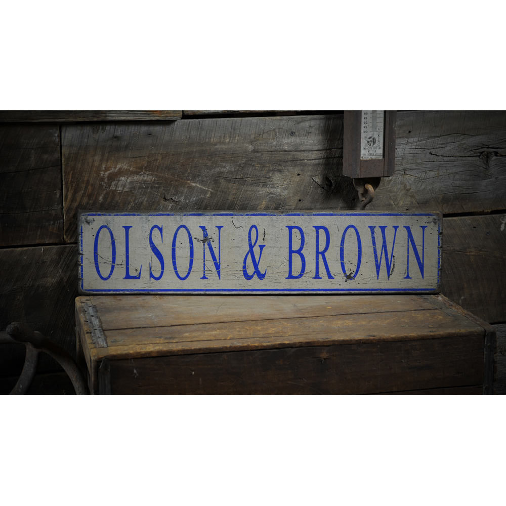 Business Name Vintage Wood Sign