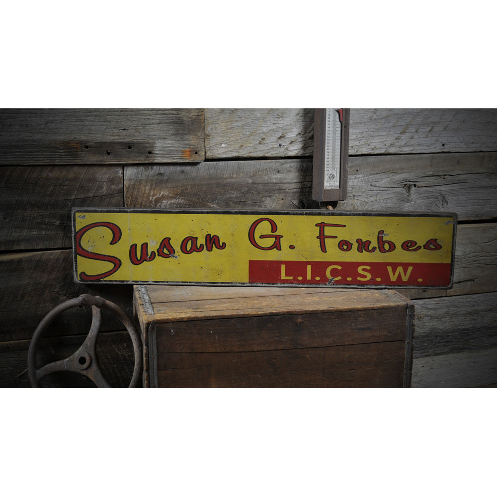 Name or Business Vintage Wood Sign