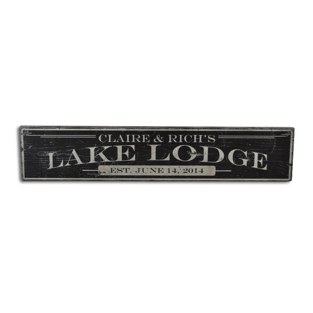 Family Lodge Vintage Wood Sign