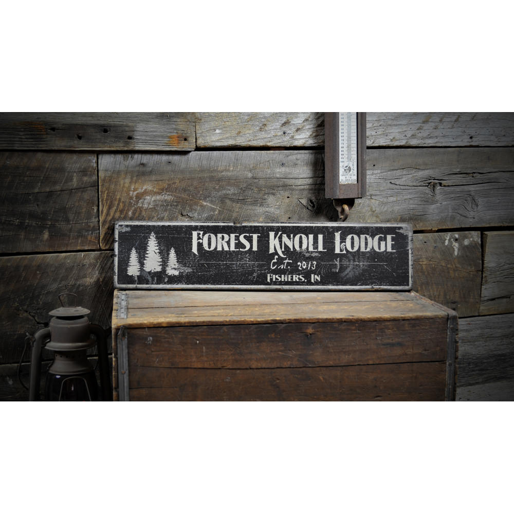 Lake House Est. Date Vintage Wood Sign