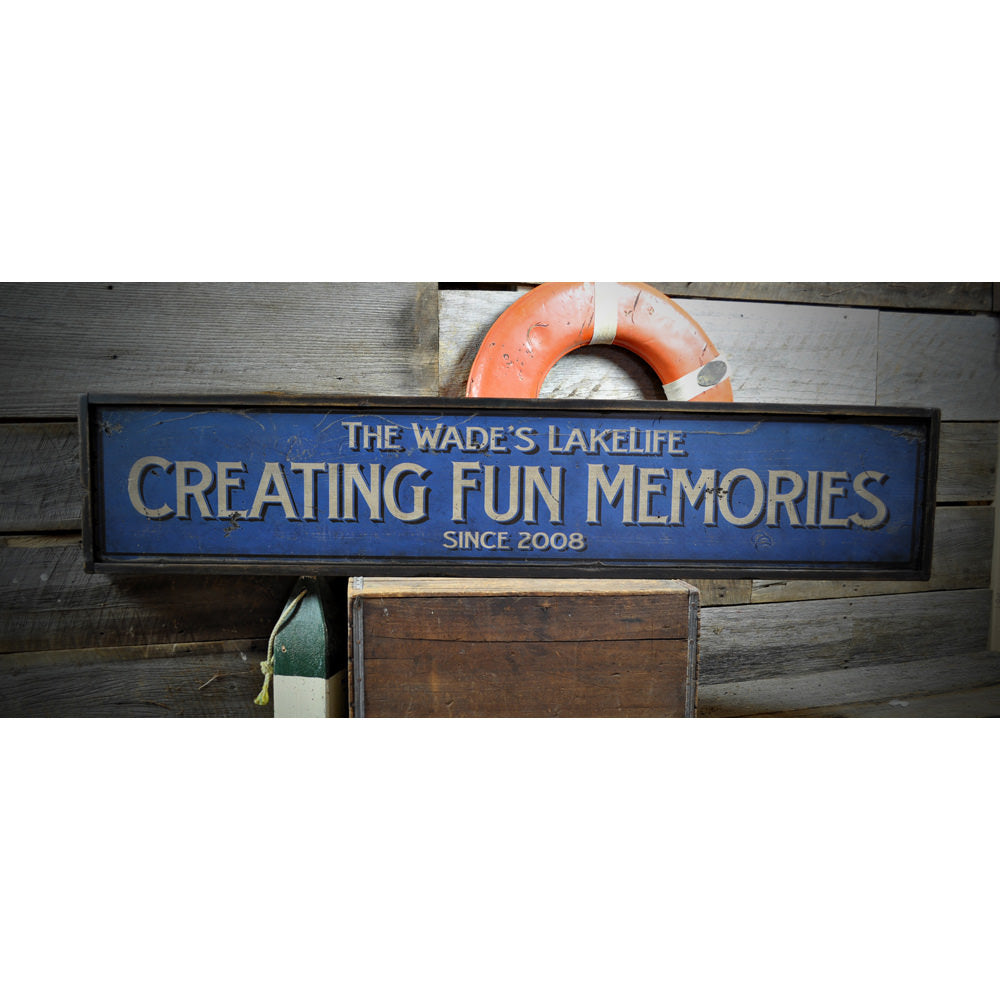 Making Memories Lake House Vintage Wood Sign