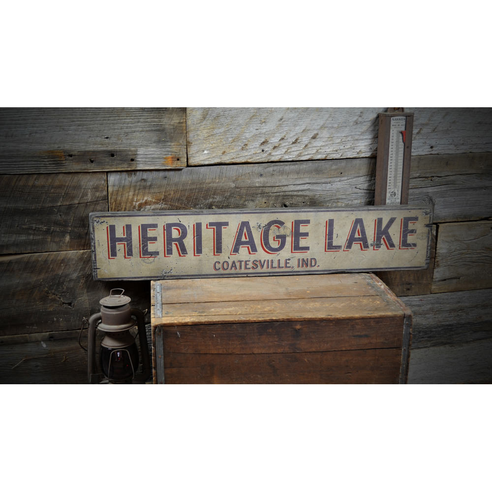 Lake and City Vintage Wood Sign