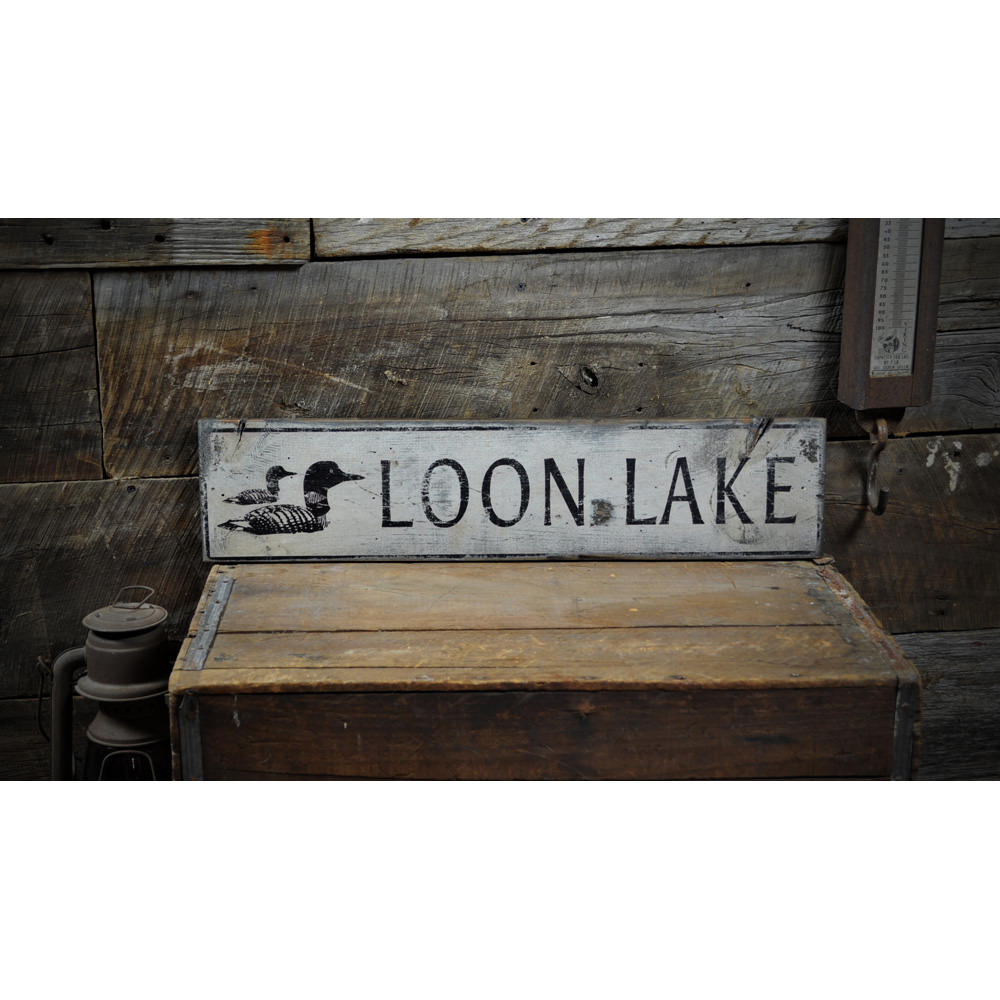 Loon Lake House Vintage Wood Sign