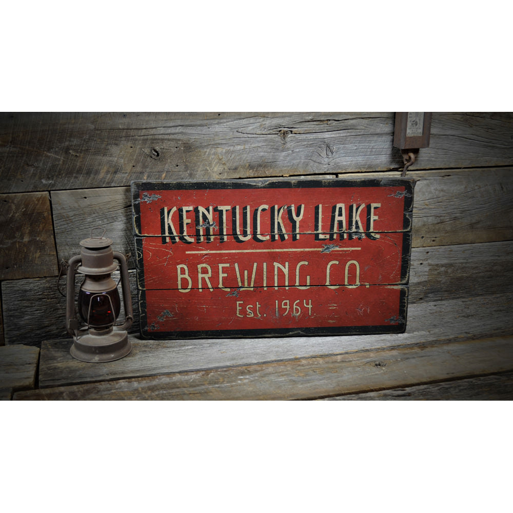Brewing Company Est. Date Vintage Wood Sign