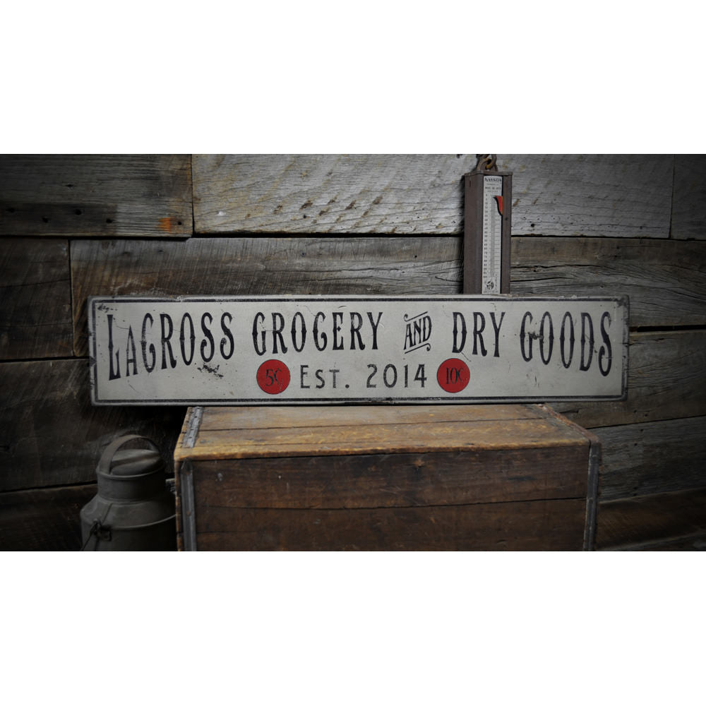 Groceries & Dry Goods Vintage Wood Sign