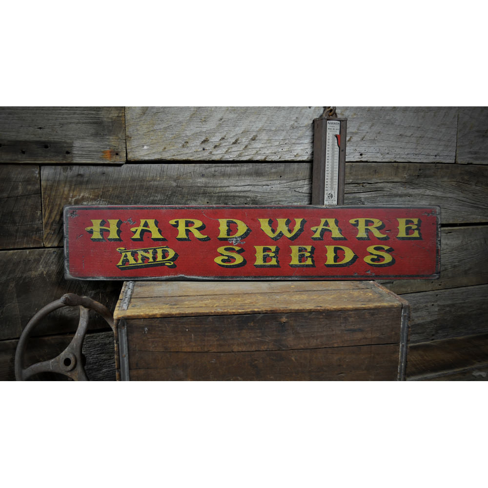 Hardware & Seeds Vintage Wood Sign