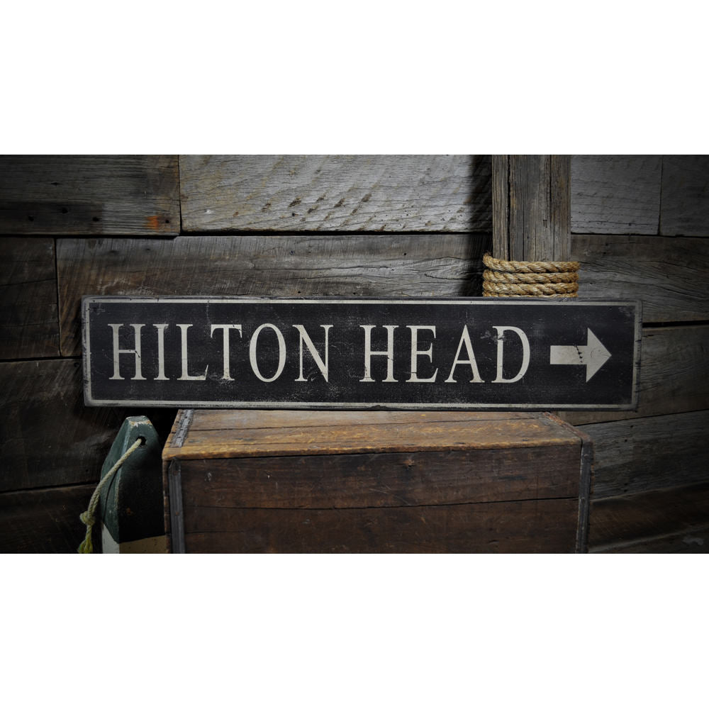 Primitive Hilton Head Vintage Wood Sign