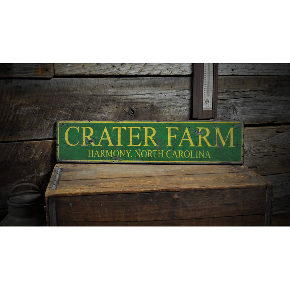 Farm City State Vintage Wood Sign