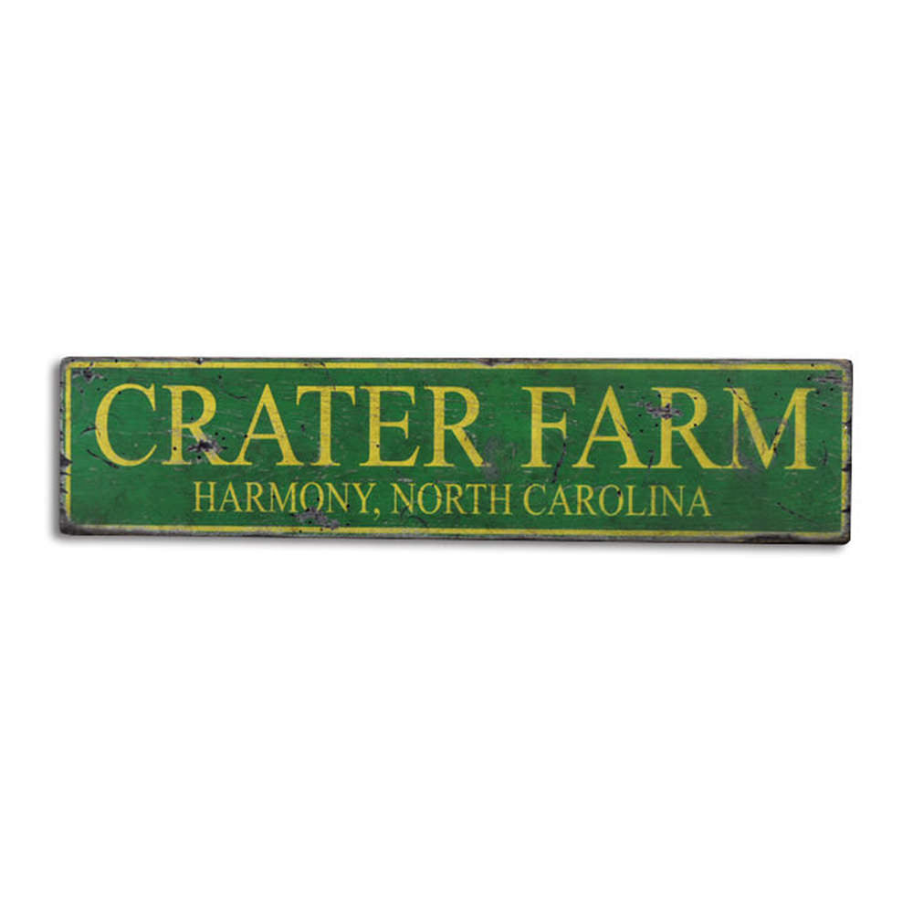 Farm City State Vintage Wood Sign