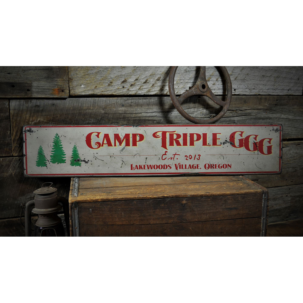 Lodge or Campgrounds Vintage Wood Sign