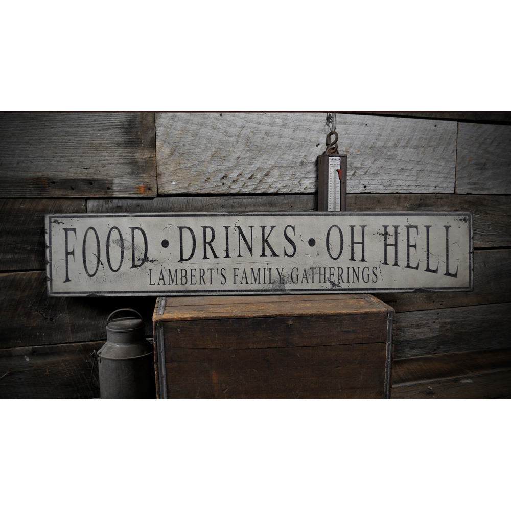 Food & Drinks Vintage Wood Sign
