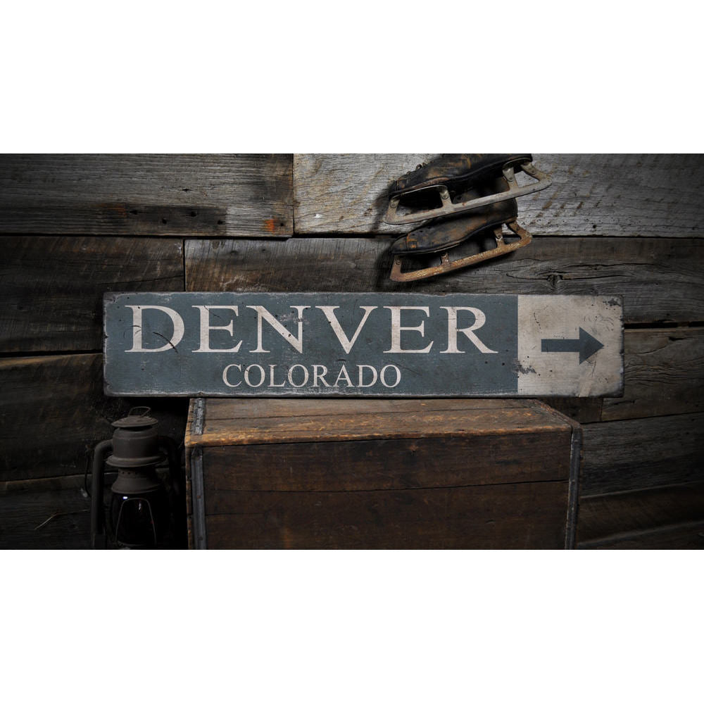 Denver Colorado City Vintage Wood Sign