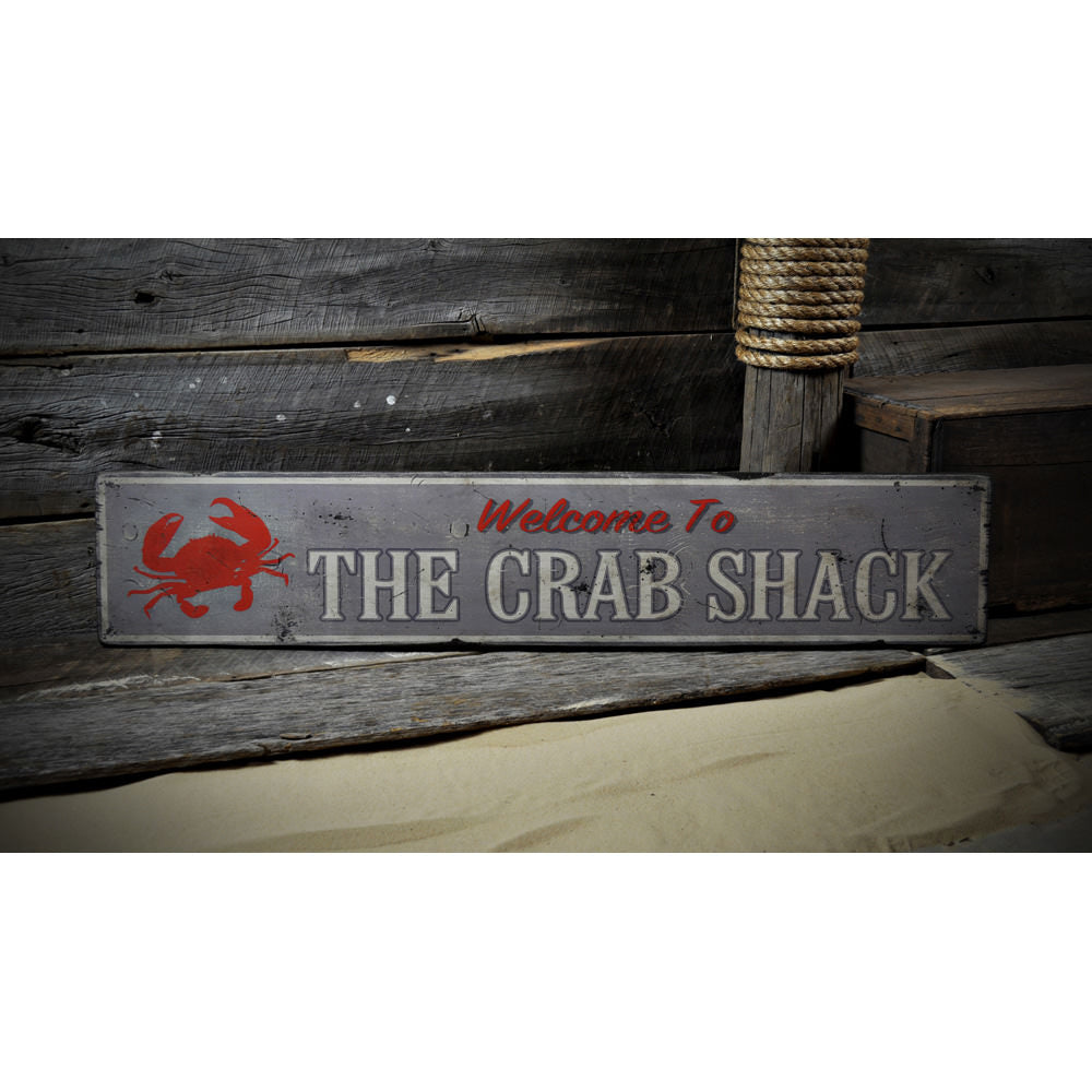 Welcome To The Crab Shack Vintage Wood Sign