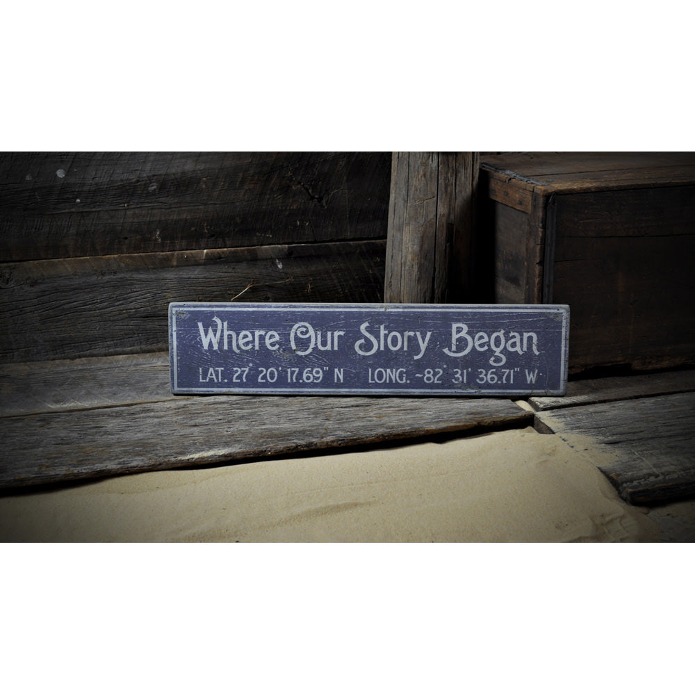 Where Our Story Began Vintage Wood Sign