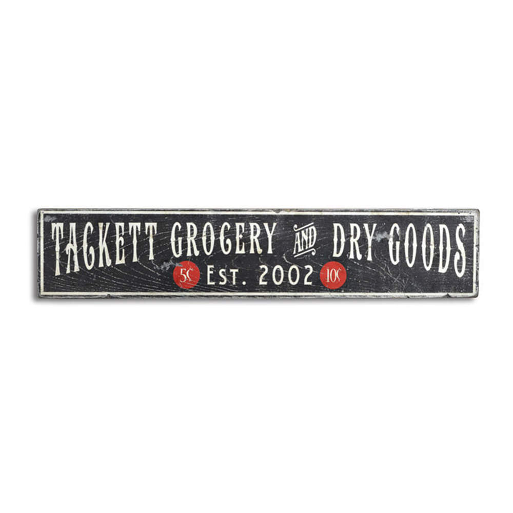 Grocery & Dry Goods Vintage Wood Sign