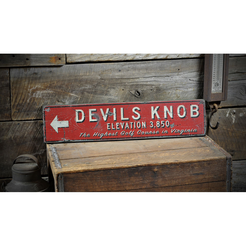 Devil's Knob Golf Destination Vintage Wood Sign