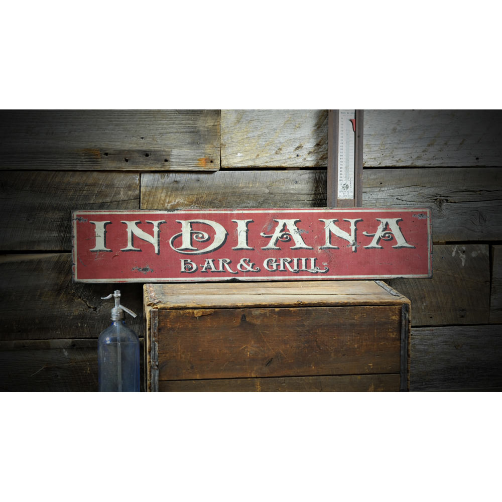 State Bar & Grill Vintage Wood Sign