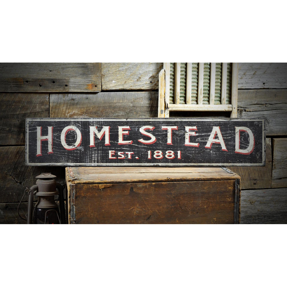 Family Homestead Est. Date Vintage Wood Sign