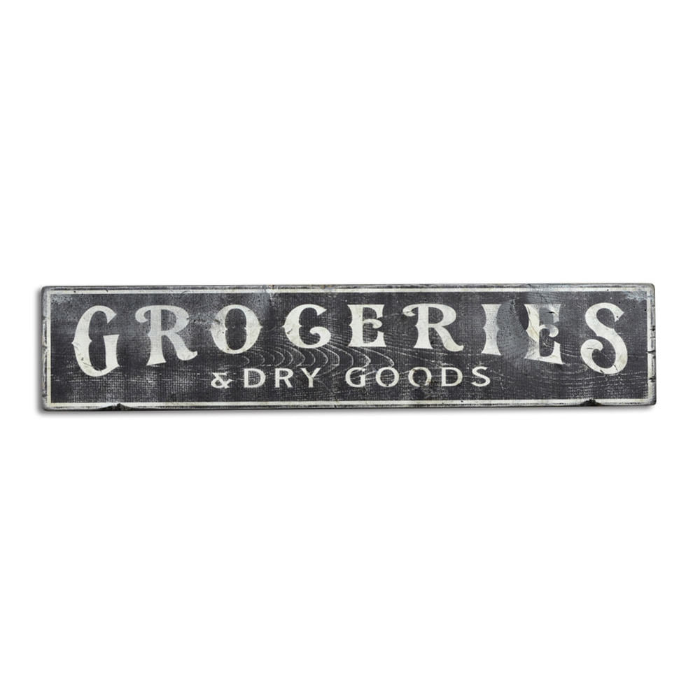 Groceries & Dry Good Distressed Vintage Wood Sign