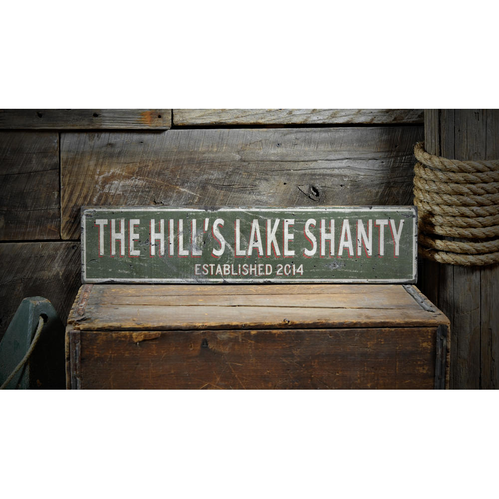 Lake Shanty Est Date Vintage Wood Sign