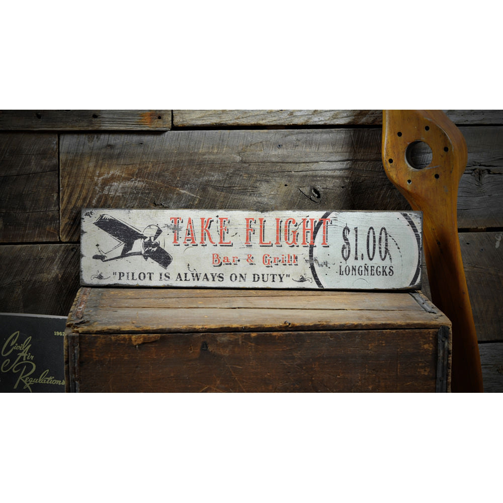 Plane Vintage Wood Sign