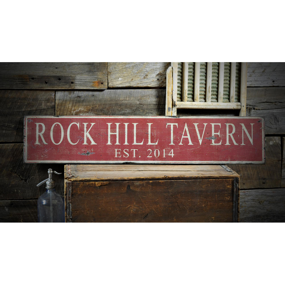 Tavern Established Date Vintage Wood Sign