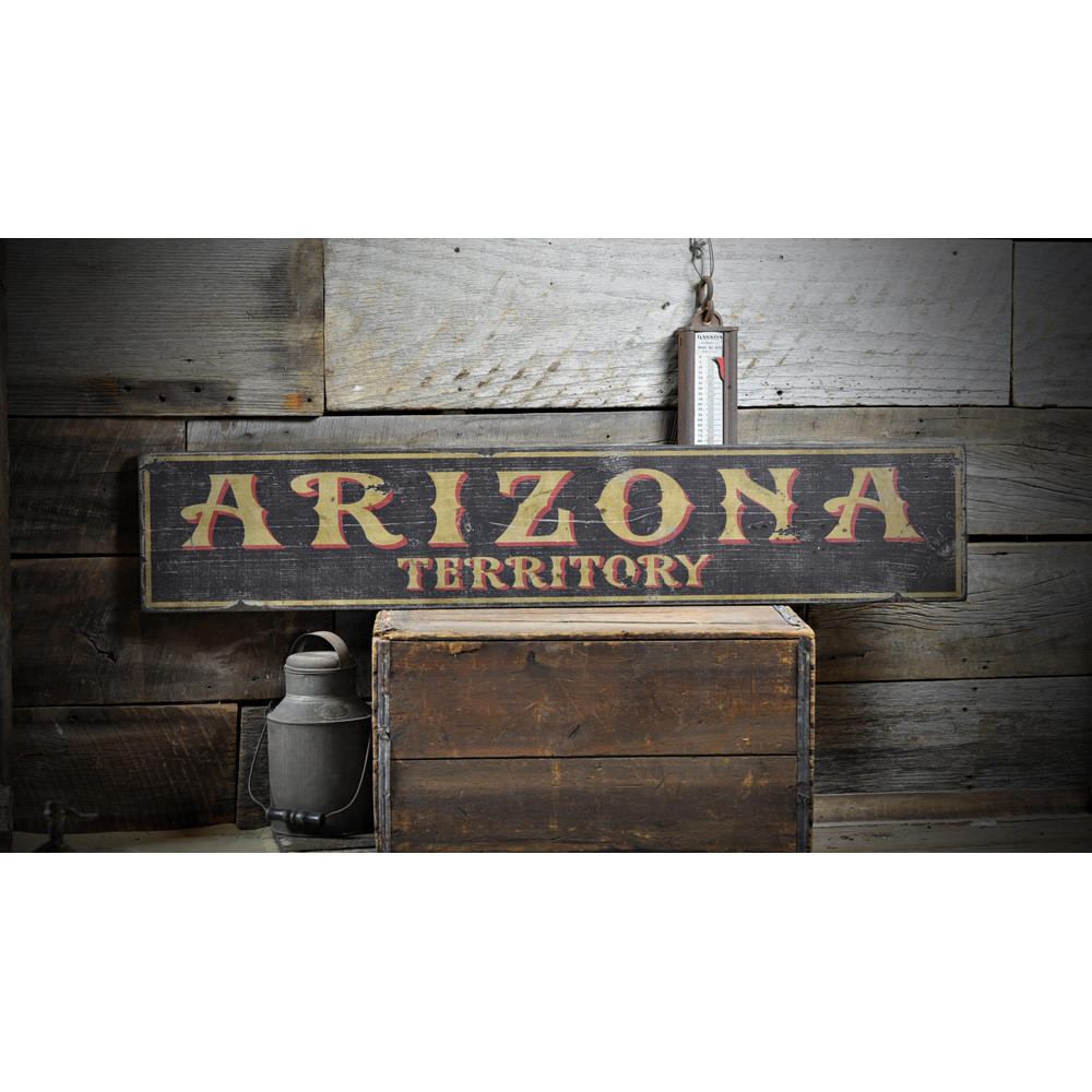 Distressed Arizona Territory Vintage Wood Sign