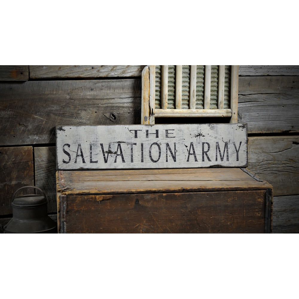 Distressed Salvation Army Vintage Wood Sign