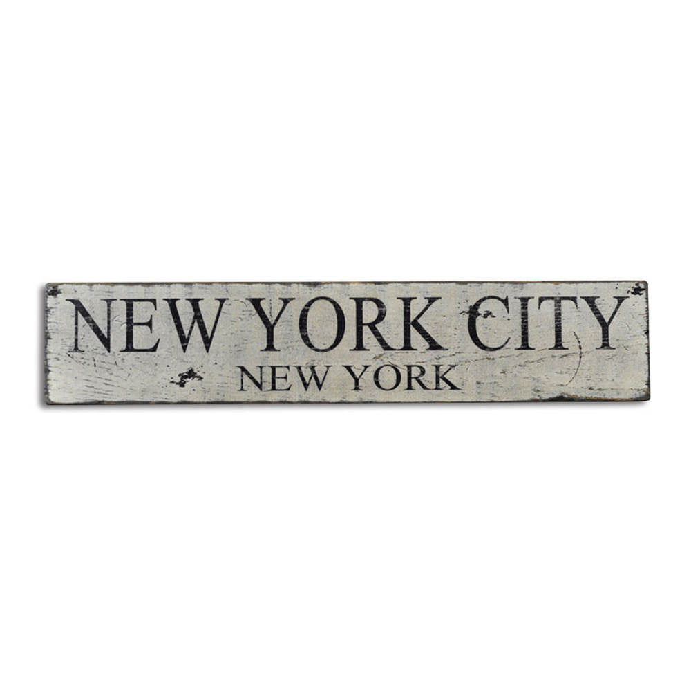 New York City New York Vintage Wood Sign