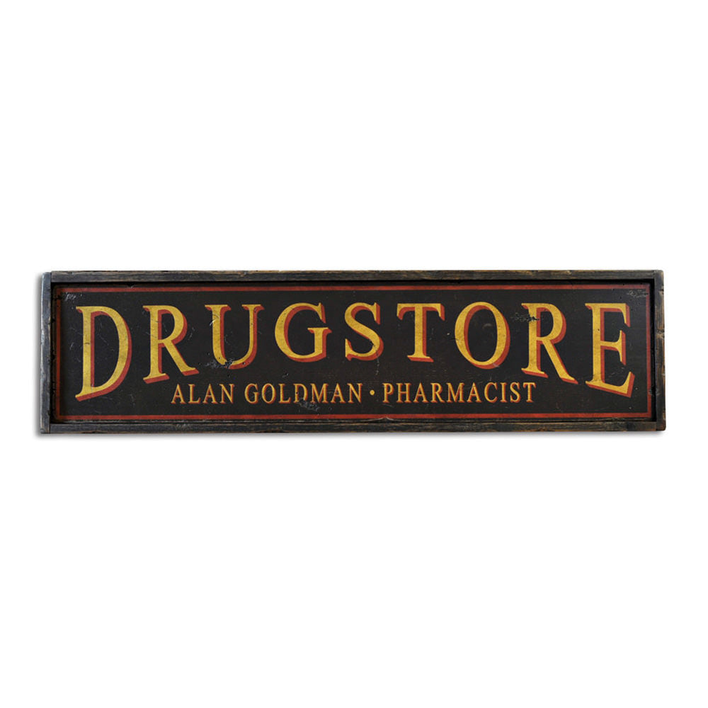 Drugstore Pharmacist Vintage Wood Sign