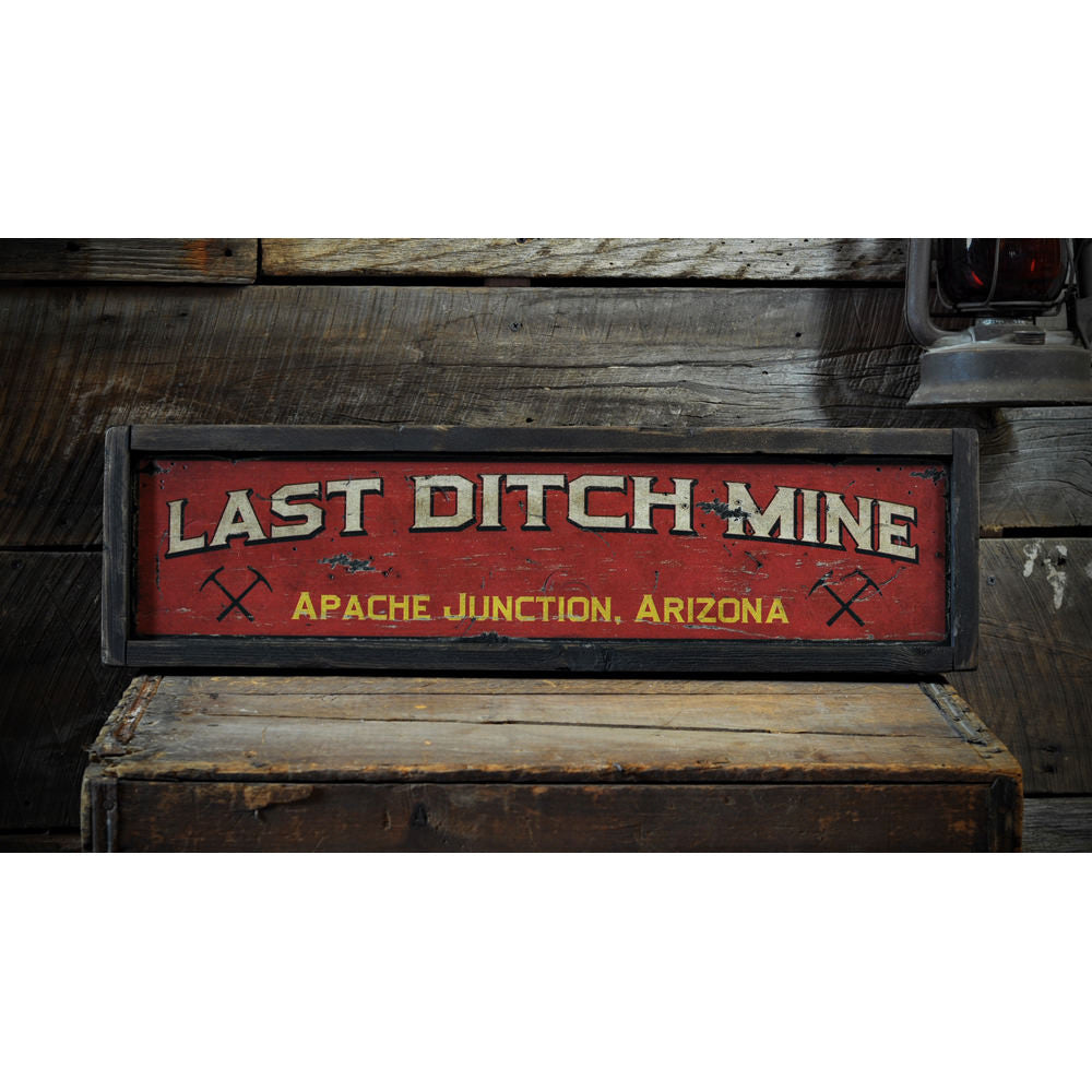 Coal Mine City State Miner Vintage Wood Sign