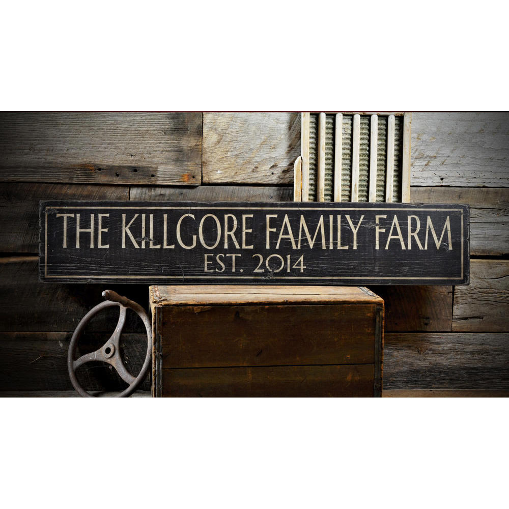 Family Farm Est Date Vintage Wood Sign
