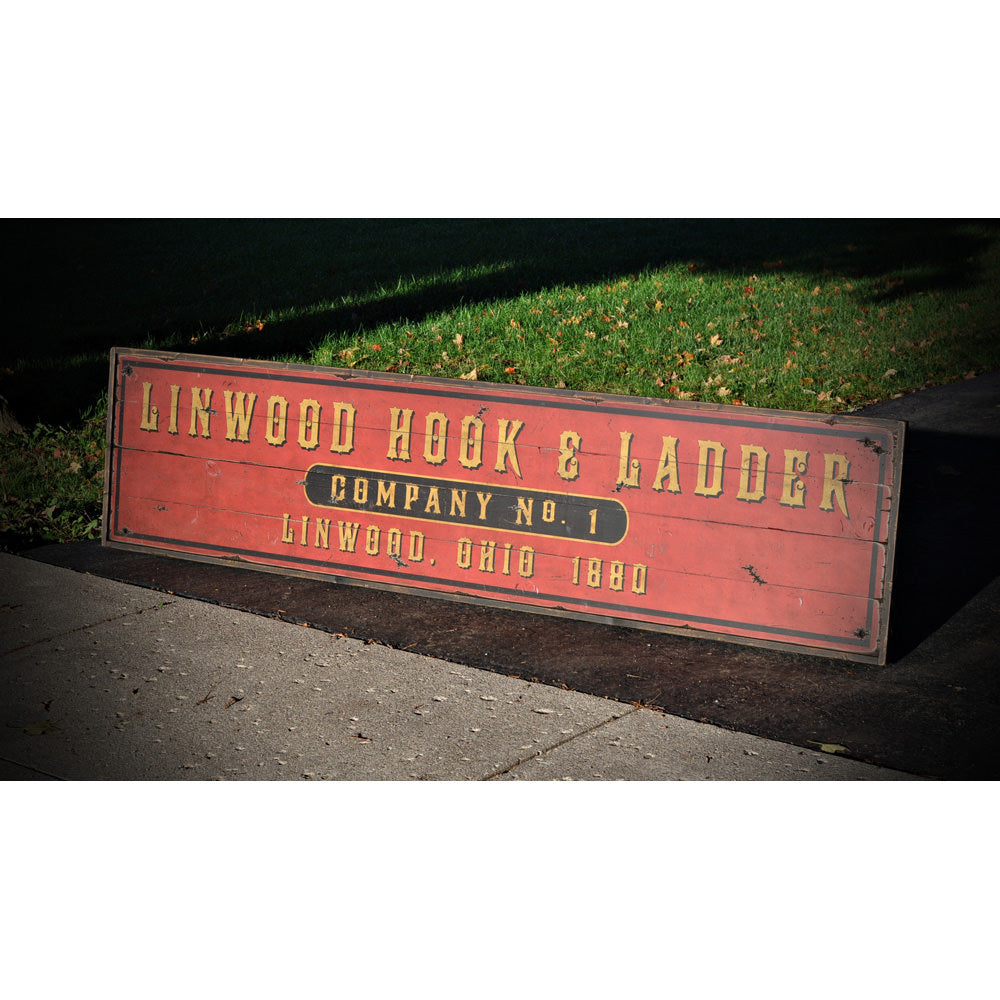 Firehouse Company Vintage Wood Sign