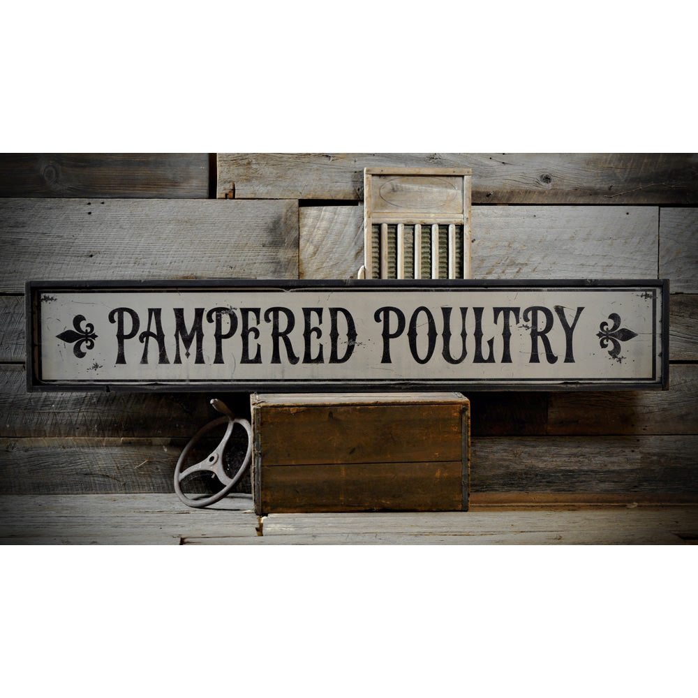 Chicken Farm Poultry Vintage Wood Sign