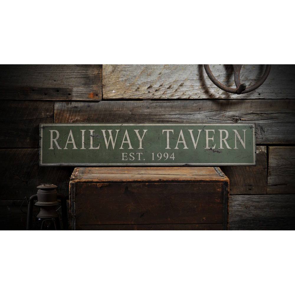Tavern/Pub Est Date Vintage Wood Sign