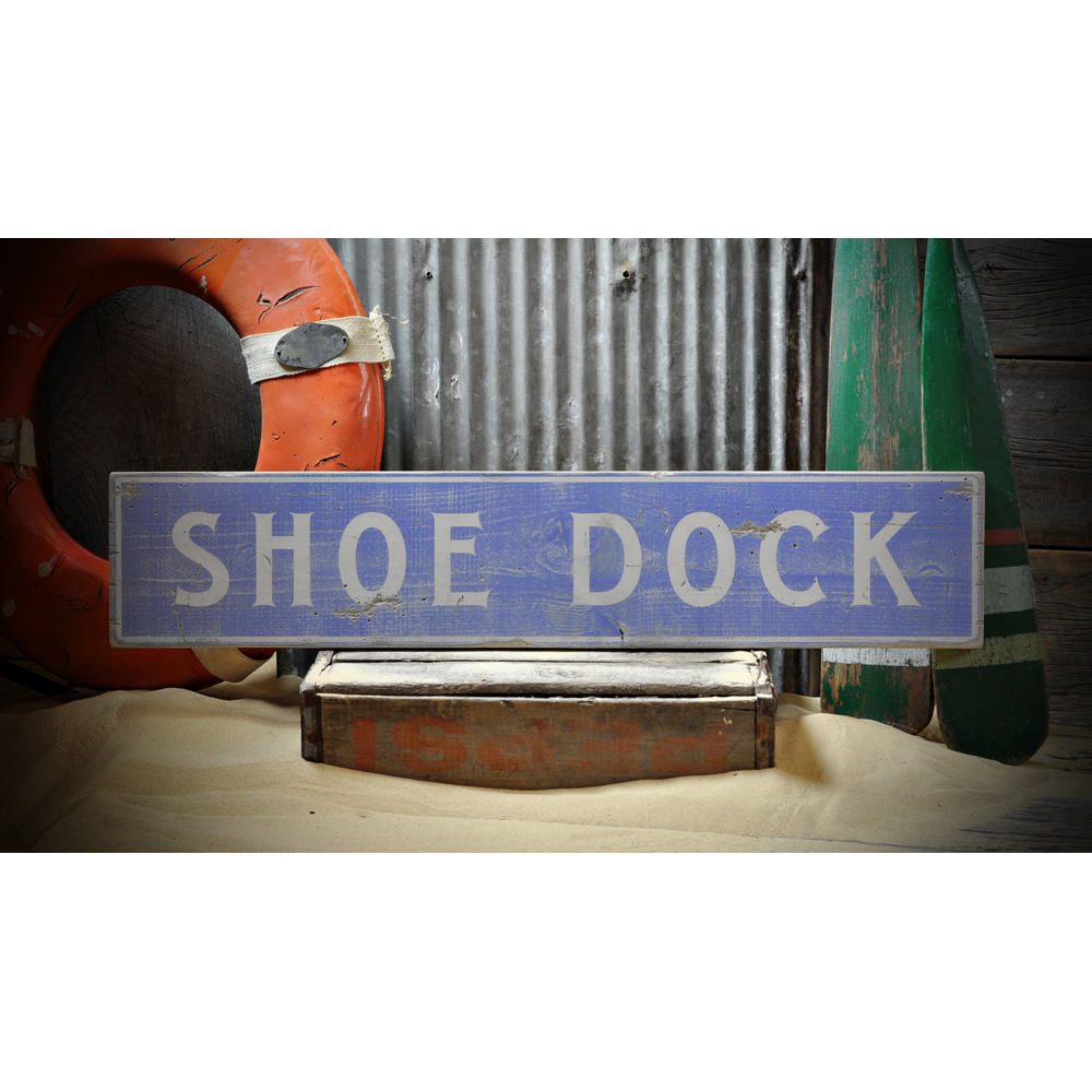 Boat Dock Name Vintage Wood Sign