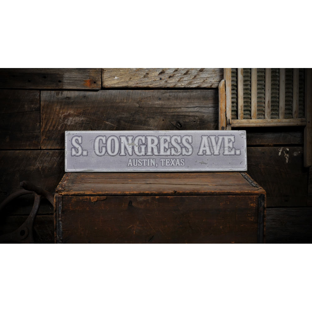 Address City State Vintage Wood Sign