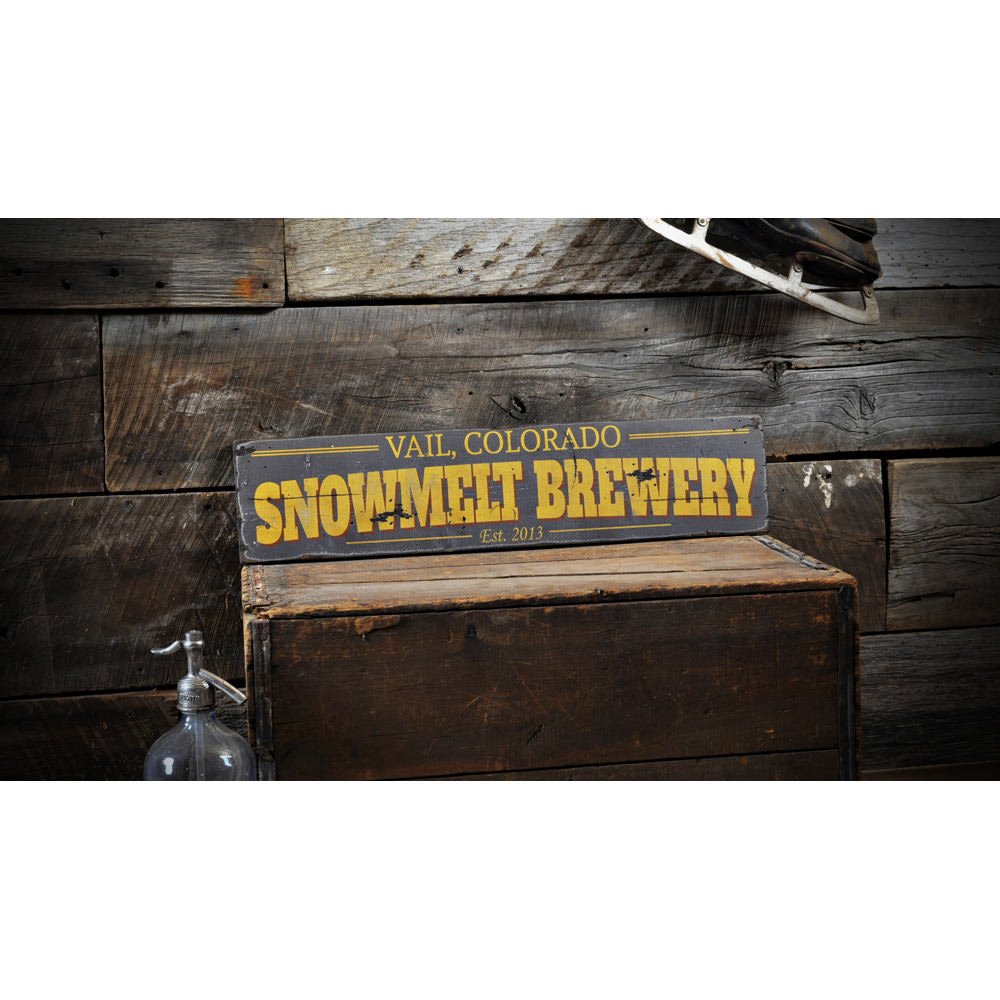 Brewery City State Est Date Vintage Wood Sign