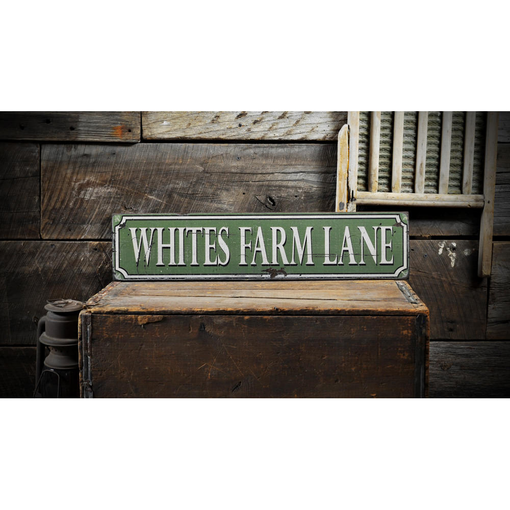 Farm Lane Address Vintage Wood Sign