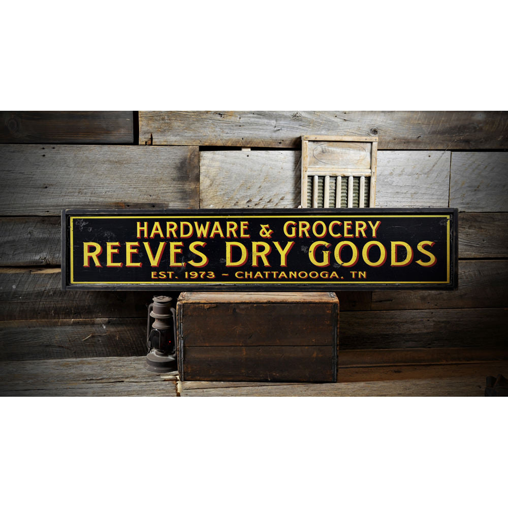 Hardware & Grocery - Dry Goods Vintage Wood Sign